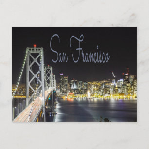 Carte Postale San Francisco Night Sky Line Golden Gate Bridge