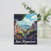 Carte Postale San Francisco Painted Ladies City View (Debout devant)