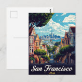 Carte Postale San Francisco Painted Ladies City View (Devant / Derrière)