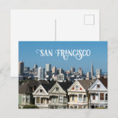 Carte Postale San Francisco Skyline et Maisons pour dames peinte (Devant / Derrière)
