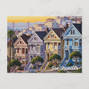 Carte Postale San Francisco Victorian Houses California