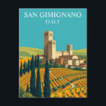 Carte Postale San Gimignano, Italie Tours Art Vintage<br><div class="desc">Revenez dans le temps avec cette carte postale vintage de San Gimignano, en Italie, capturant le charme médiéval de ses tours emblématiques, ses rues pavées et ses collines toscanes. Connue sous le nom de "Manhattan médiéval", San Gimignano offre un aperçu de la riche histoire de l'Italie, avec son architecture bien...</div>