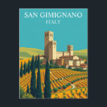 Carte Postale San Gimignano, Italie Tours Art Vintage<br><div class="desc">Revenez dans le temps avec cette carte postale vintage de San Gimignano, en Italie, capturant le charme médiéval de ses tours emblématiques, ses rues pavées et ses collines toscanes. Connue sous le nom de "Manhattan médiéval", San Gimignano offre un aperçu de la riche histoire de l'Italie, avec son architecture bien...</div>
