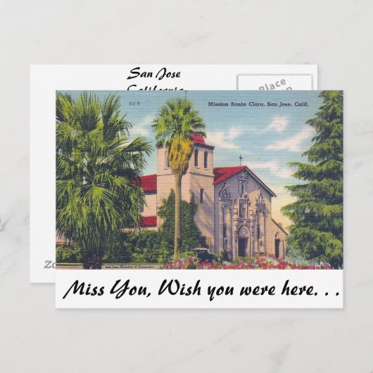 Carte Postale San Jose, Californie (Devant / Derrière)