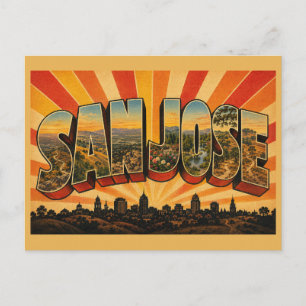 Carte Postale San Jose Californie Vallée Collines Jardin Art