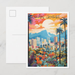 Carte Postale San Jose Costa Rica Art de voyage vintage