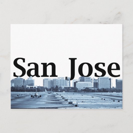 Carte Postale San Jose Skyline avec San Jose dans le ciel (Devant)