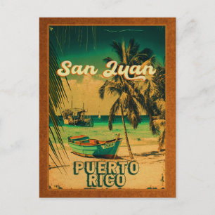 Carte Postale San Juan Porto Rico Palm Tree Souvenirs 60s