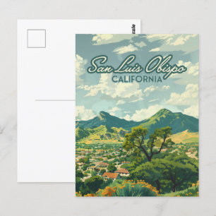 Carte Postale San Luis Obispo SLO California Central Coast Retro