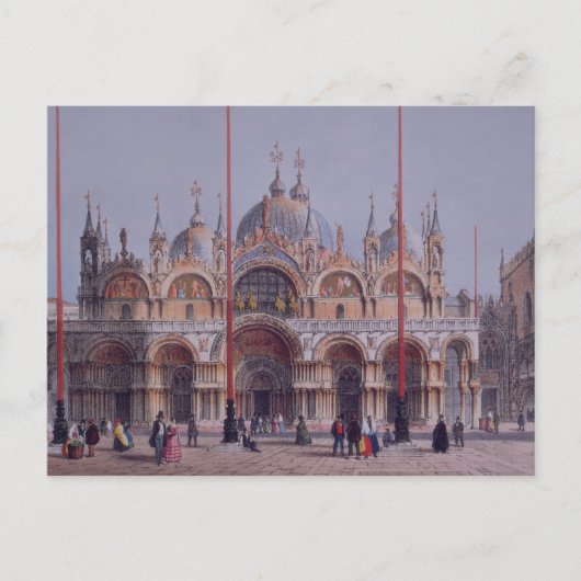 Carte Postale San Marco, Venice, engraved by Brizeghel (litho) (Devant)