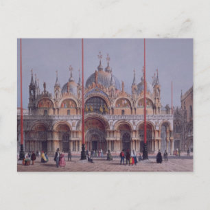 Carte Postale San Marco, Venice, engraved by Brizeghel (litho)