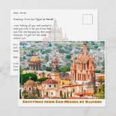 Carte Postale San Miguel de Allende Skyline coloré (Devant / Derrière)