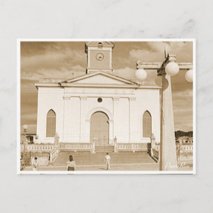 Carte Postale San Sebastián Église Porto Rico 1942 Vintage