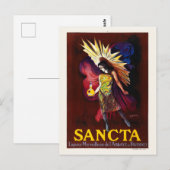 Carte Postale Sancta Liqueur France Poster vintage 1925 (Devant / Derrière)