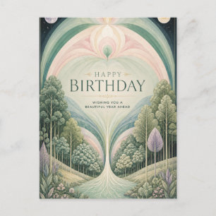 Carte Postale Sanctuaire d'anniversaire de la forêt enchantée