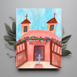 Carte Postale Sanctuario de Chimayo Aquarelle Nouveau-Mexique PE<br><div class="desc">Peinture aquarelle inspirée d'une visite au Nouveau-Mexique. Main peinte par moi pour toi. Ajoutez ou modifiez votre propre texte si vous souhaitez le customiser. N'oubliez pas de jeter un oeil à ma boutique pour plus de divertissement!</div>