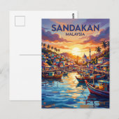 Carte Postale Sandakan Malaisie (Devant / Derrière)