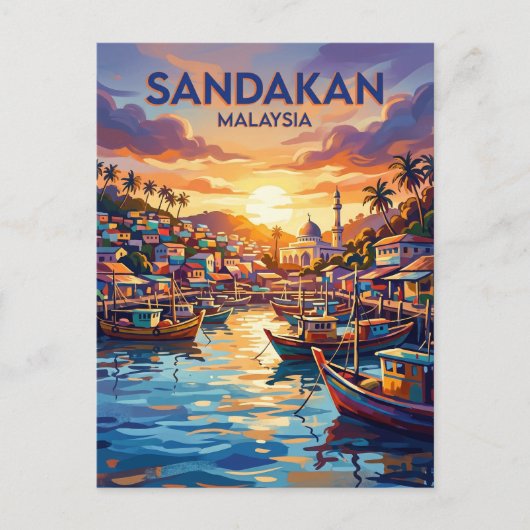 Carte Postale Sandakan Malaisie (Devant)