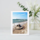 Carte Postale Sandcastle Le Long Du Lac Michigan (Debout devant)