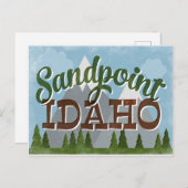 Carte Postale Sandpoint Idaho Amusement Rétro Montagnes Neige (Devant / Derrière)