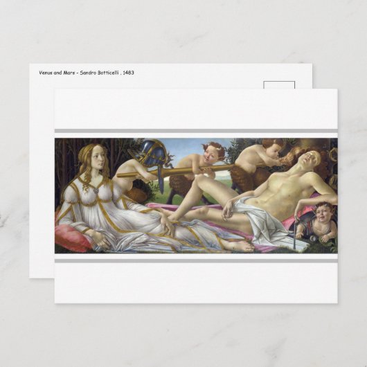 Carte Postale Sandro Botticelli - Vénus et Mars (Devant / Derrière)