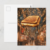 Carte postale Sandwich au fromage grillé flottant (Devant / Derrière)