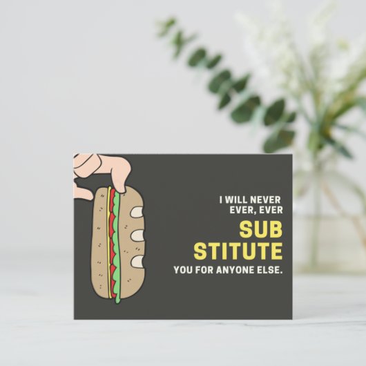 Carte Postale Sandwich drôle noir et jaune (Debout devant)