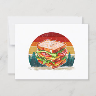 Carte Postale Sandwich Food Vintage Style Retro Sandw détendu