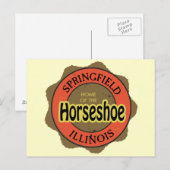 Carte Postale Sandwich Horseshoe Springfield Illinois (Devant / Derrière)