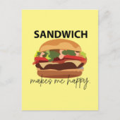 Carte Postale Sandwich Me Rend Heureux (Devant)