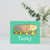 Carte Postale Sandwich savoureux sous-sandwich art alimentaire m (Debout devant)