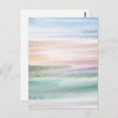 Carte Postale Sandy Beach Ocean Waves Coucher de soleil Couleur (Devant / Derrière)