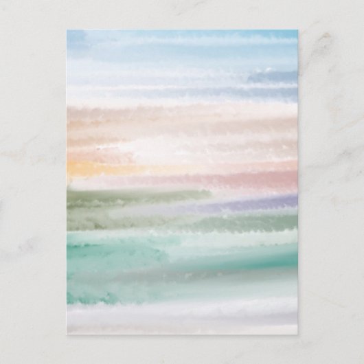 Carte Postale Sandy Beach Ocean Waves Coucher de soleil Couleur (Devant)
