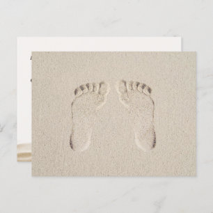 Carte Postale Sandy Beach Vacation Barefoot Prints