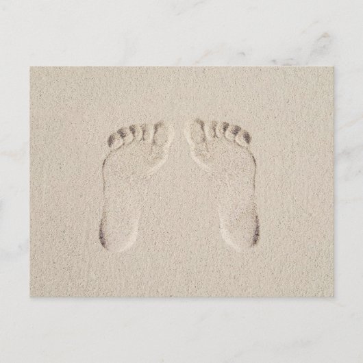 Carte Postale Sandy Beach Vacation Barefoot Prints (Devant)