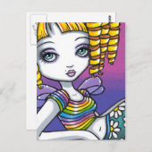 Carte postale "Sandy" Cute Rainbow Fairy Art (Devant / Derrière)