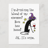 Carte Postale Sang de mes ennemis, Vin JK, Chat noir (Devant)
