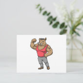 Carte Postale Sanglier Bodybuilder Musculation (Debout devant)