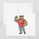 Carte Postale Sanglier Bodybuilder Musculation (Devant / Derrière)