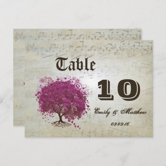 Carte Postale Sangria Heart Leaf Tree Numéro de tableau (Devant / Derrière)