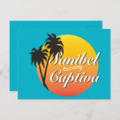 Carte Postale Sanibel Captiva Îles Floride Palmiers élégants (Devant / Derrière)