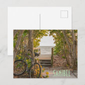 Carte Postale Sanibel Florida Beach Entrée avec Vélo (Devant / Derrière)