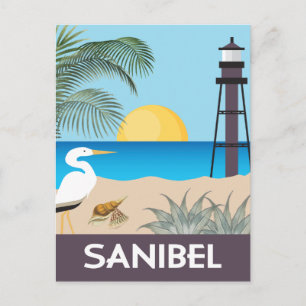 Carte Postale Sanibel Island Florida style voyage vintage