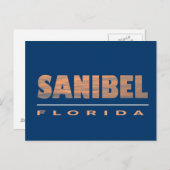 Carte Postale Sanibel Island Floride Design typographique (Devant / Derrière)
