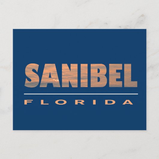 Carte Postale Sanibel Island Floride Design typographique (Devant)