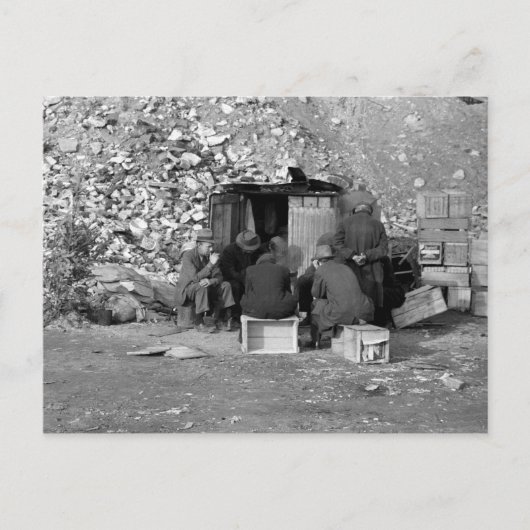 Carte Postale Sans-abri et chômeurs 1938 (Devant)