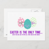 Carte Postale Sans danger pour mettre des oeufs dans un panier (Devant / Derrière)