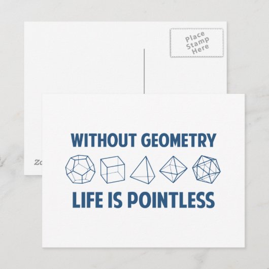 Carte Postale Sans Géométrie, La Vie N'A Pas De Points (Devant / Derrière)
