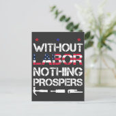 Carte Postale Sans travail, rien ne prospère Syndicat de la Fête (Debout devant)