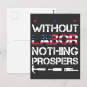 Carte Postale Sans travail, rien ne prospère Syndicat de la Fête (Devant / Derrière)